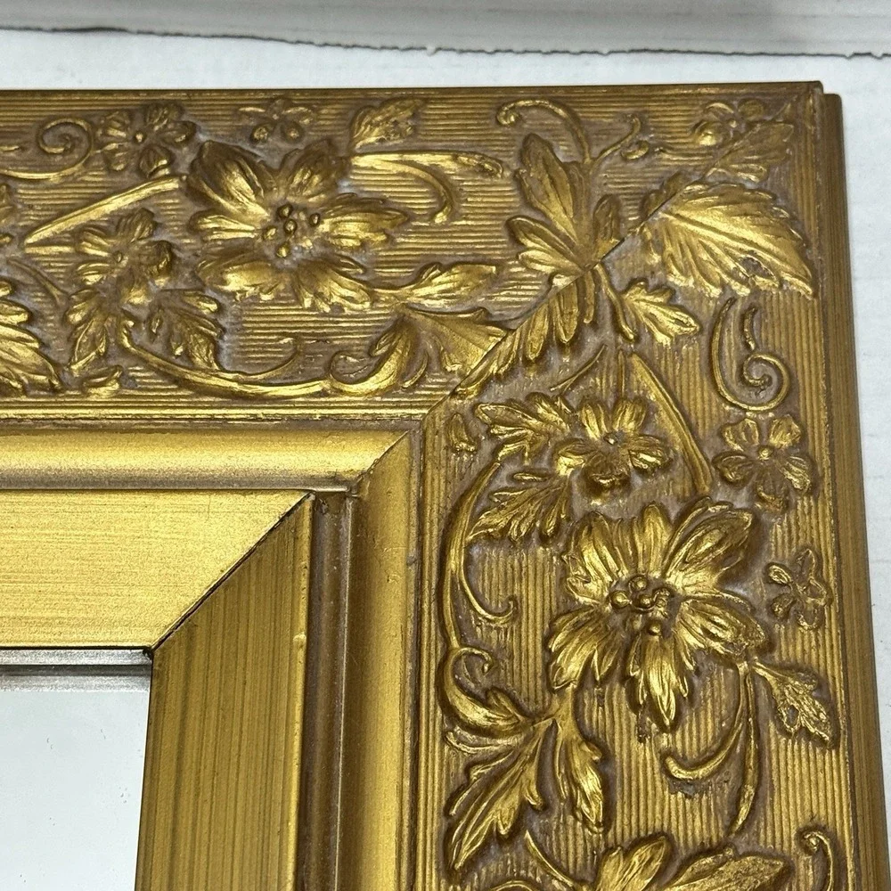 Ornate Gold Floral Wall Mirror Frame - Gold